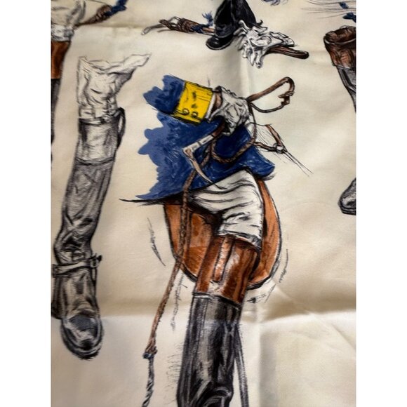 VTG Hermès Scarf “Propos de Bottes” Xavier De Poret Equestrian 34" Silk read HTF - Picture 3 of 16